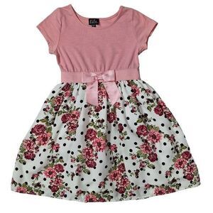 LILT - Girls' Pink Floral Puffy Dress Size 6x pre-owned‎